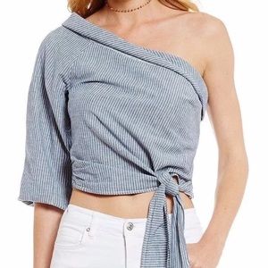 Free people striped one shoulder top